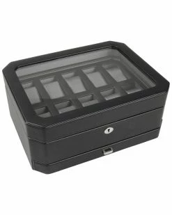 WOLF Windsor 10pc Watch Box Home Jewelry Boxes & Watch Winders